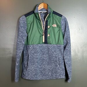 The North Face Women's Light Blue Striped Fleece Jacket